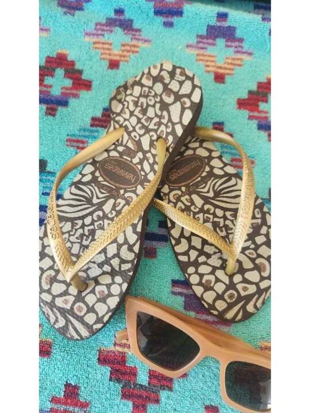 Havaianas Slim Animal Print Flip Flops Size 5 EU 35-36